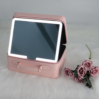 Beauty Box with LED Mirror Pink