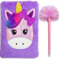 Fluffy Notebook - Purple Unicorn