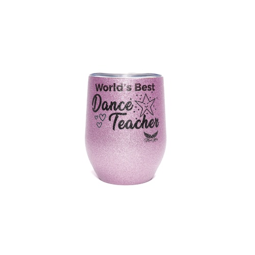 Mad Ally Stemless Glitter Cup Dance Teacher Pink